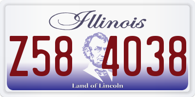 IL license plate Z584038