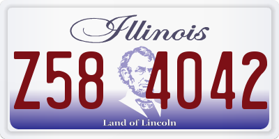 IL license plate Z584042