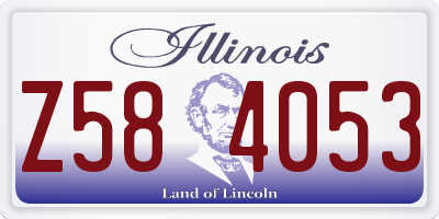 IL license plate Z584053