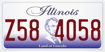 IL license plate Z584058