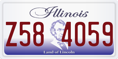 IL license plate Z584059