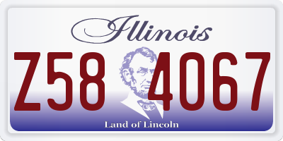 IL license plate Z584067