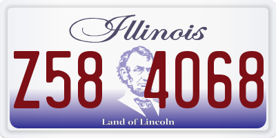 IL license plate Z584068