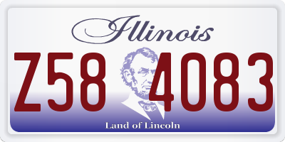 IL license plate Z584083