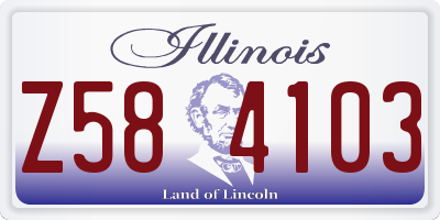 IL license plate Z584103
