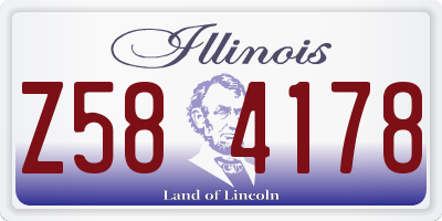 IL license plate Z584178