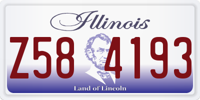 IL license plate Z584193