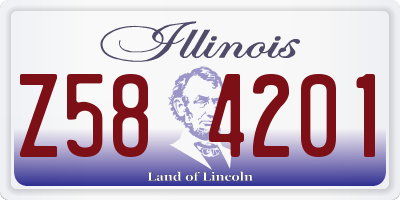 IL license plate Z584201