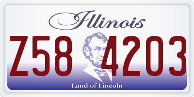 IL license plate Z584203