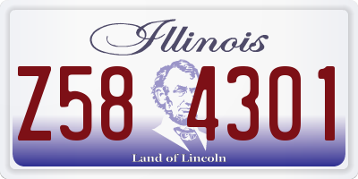 IL license plate Z584301