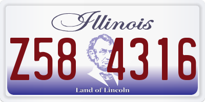 IL license plate Z584316