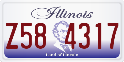IL license plate Z584317