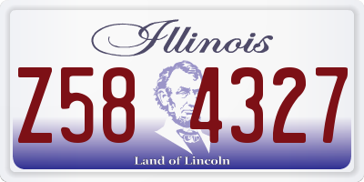 IL license plate Z584327