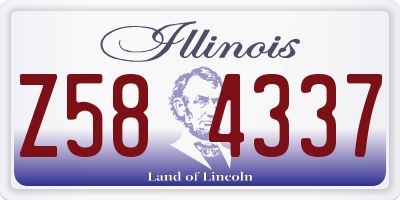 IL license plate Z584337