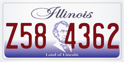 IL license plate Z584362