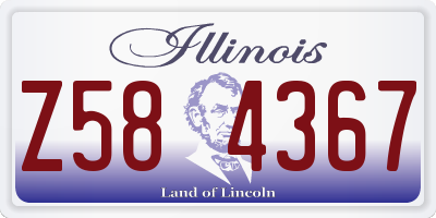 IL license plate Z584367