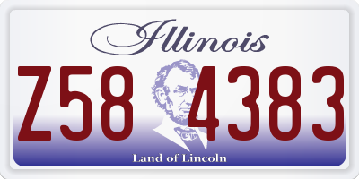 IL license plate Z584383