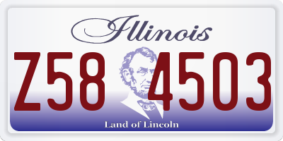 IL license plate Z584503