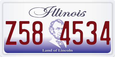 IL license plate Z584534