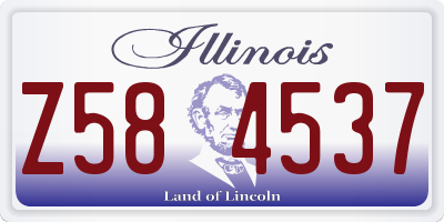 IL license plate Z584537