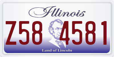 IL license plate Z584581