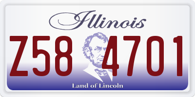 IL license plate Z584701
