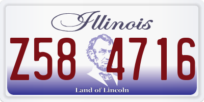 IL license plate Z584716