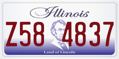 IL license plate Z584837
