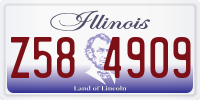 IL license plate Z584909