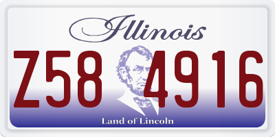 IL license plate Z584916