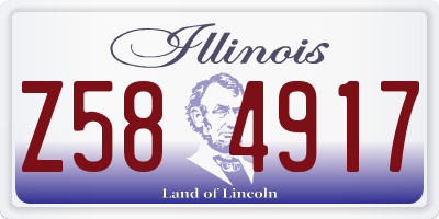 IL license plate Z584917