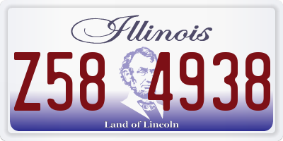 IL license plate Z584938