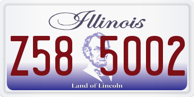 IL license plate Z585002