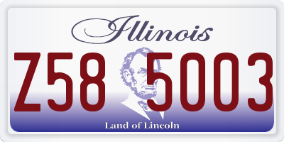IL license plate Z585003