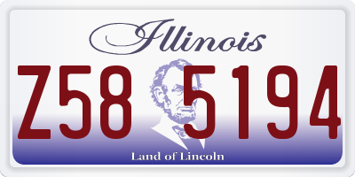 IL license plate Z585194