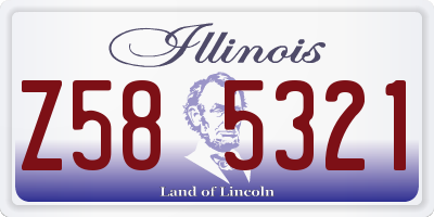 IL license plate Z585321