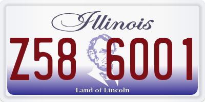IL license plate Z586001
