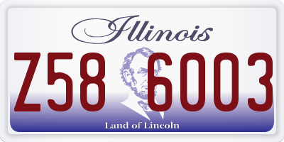 IL license plate Z586003