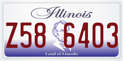 IL license plate Z586403
