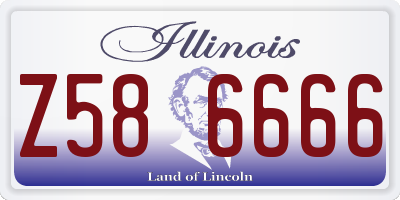 IL license plate Z586666
