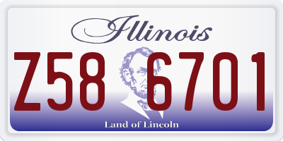 IL license plate Z586701