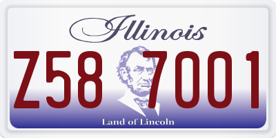 IL license plate Z587001