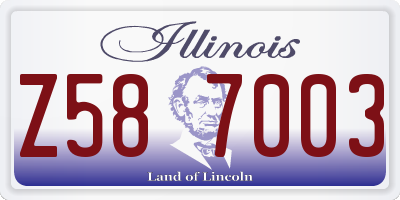 IL license plate Z587003