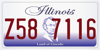 IL license plate Z587116