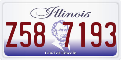 IL license plate Z587193