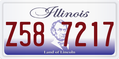 IL license plate Z587217