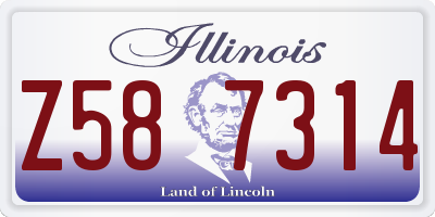 IL license plate Z587314