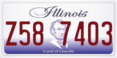 IL license plate Z587403
