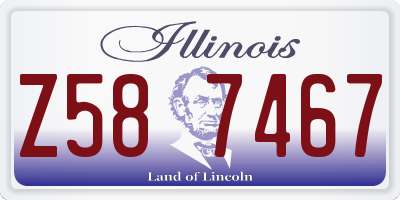 IL license plate Z587467