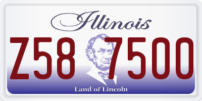 IL license plate Z587500